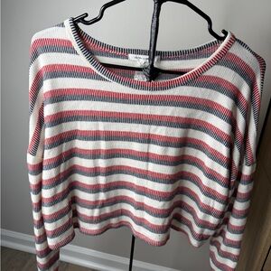Caution To The Wind Red and Blue Striped Sweater